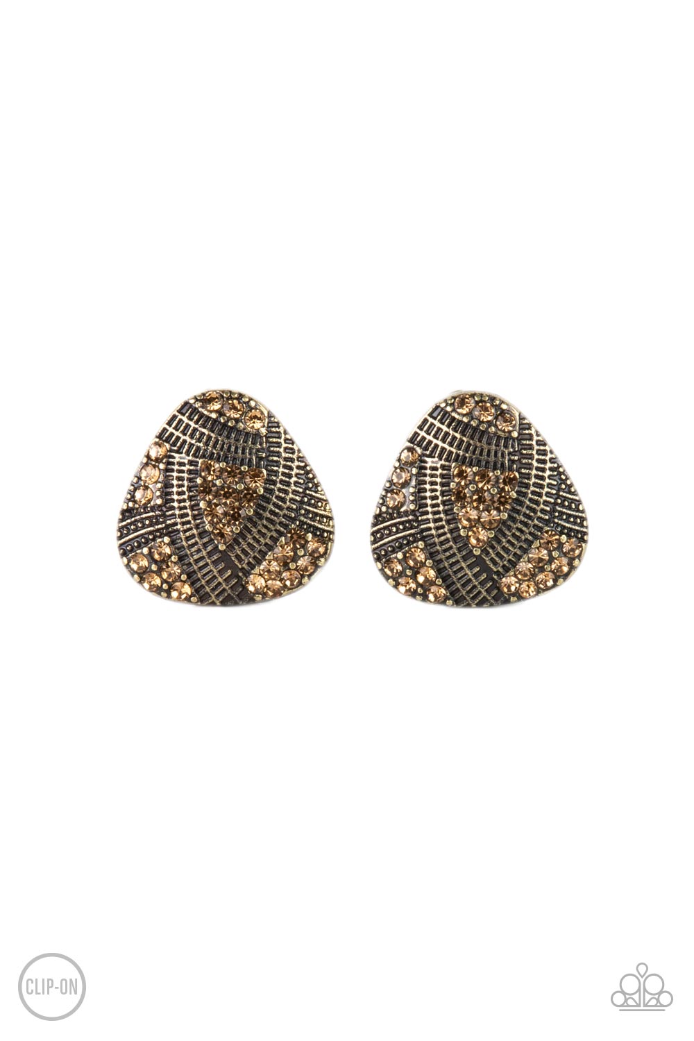 Gorgeously Galleria Brass Paparazzi Clip-On Earring Cashmere Pink Jewels