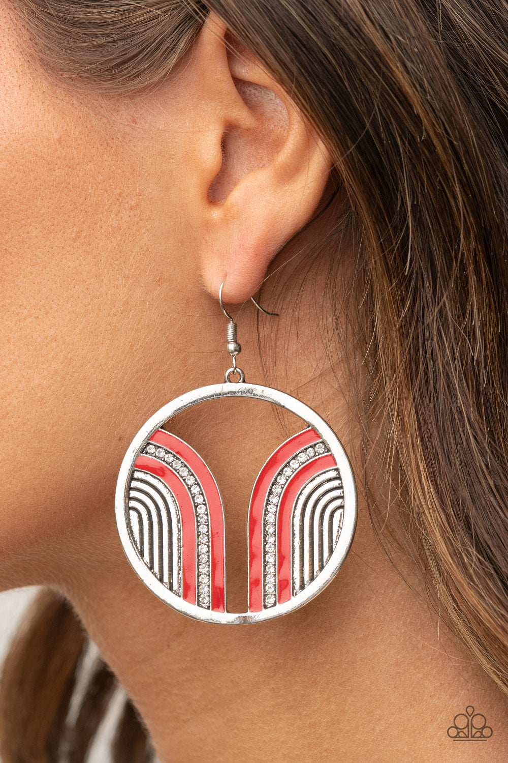 Delightfully Deco Red Paparazzi Earring Cashmere Pink Jewels