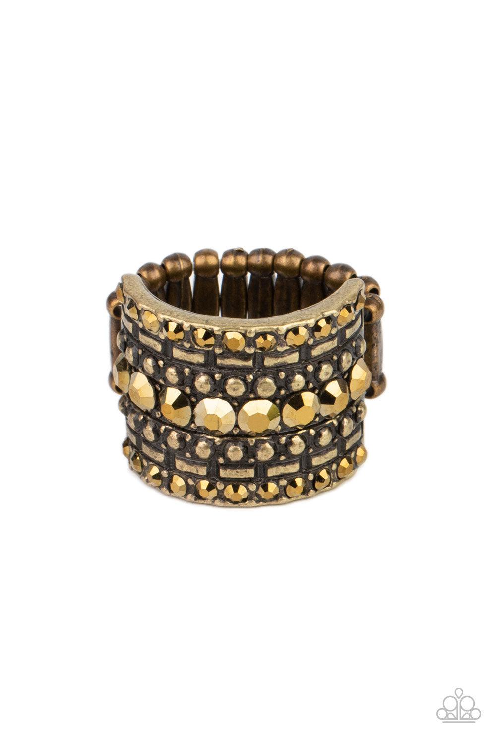 Target Locked Brass Paparazzi Ring Cashmere Pink Jewels