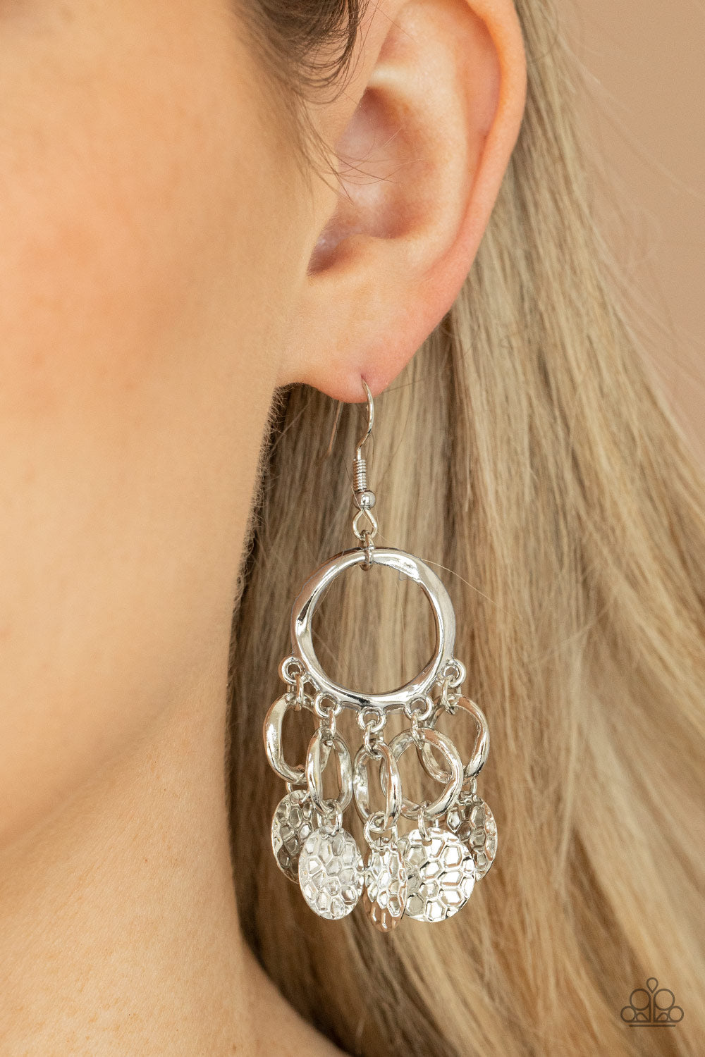 Partners in CHIME Silver Paparazzi Earrings Cashmere Pink Jewels
