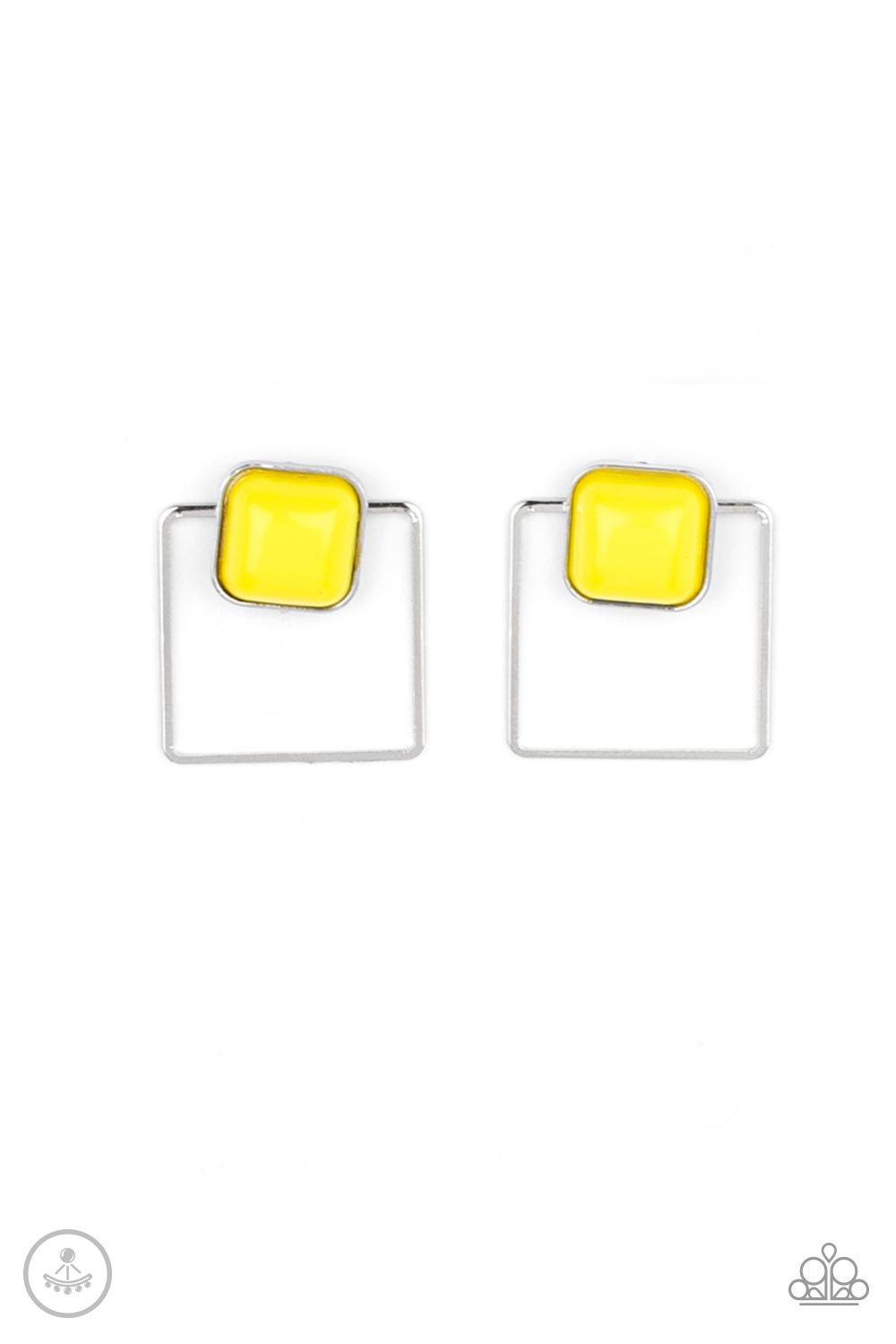 FLAIR and Square Yellow Paparazzi Earring Cashmere Pink Jewels
