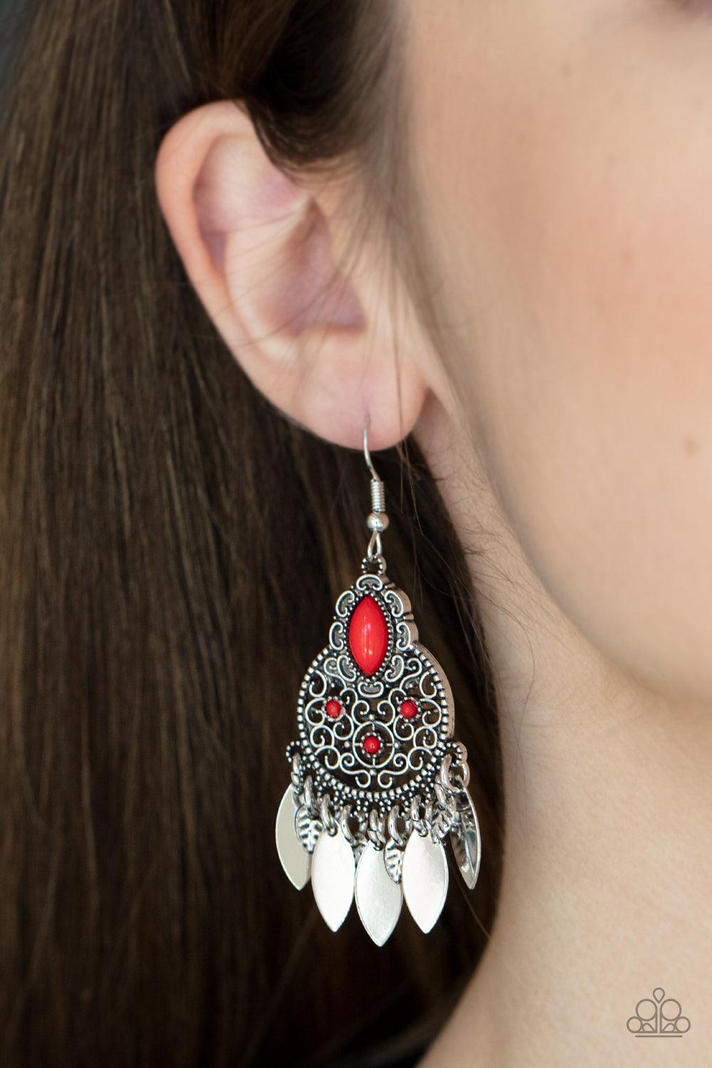 Galapagos Glamping Red Paparazzi Earring Cashmere Pink Jewels