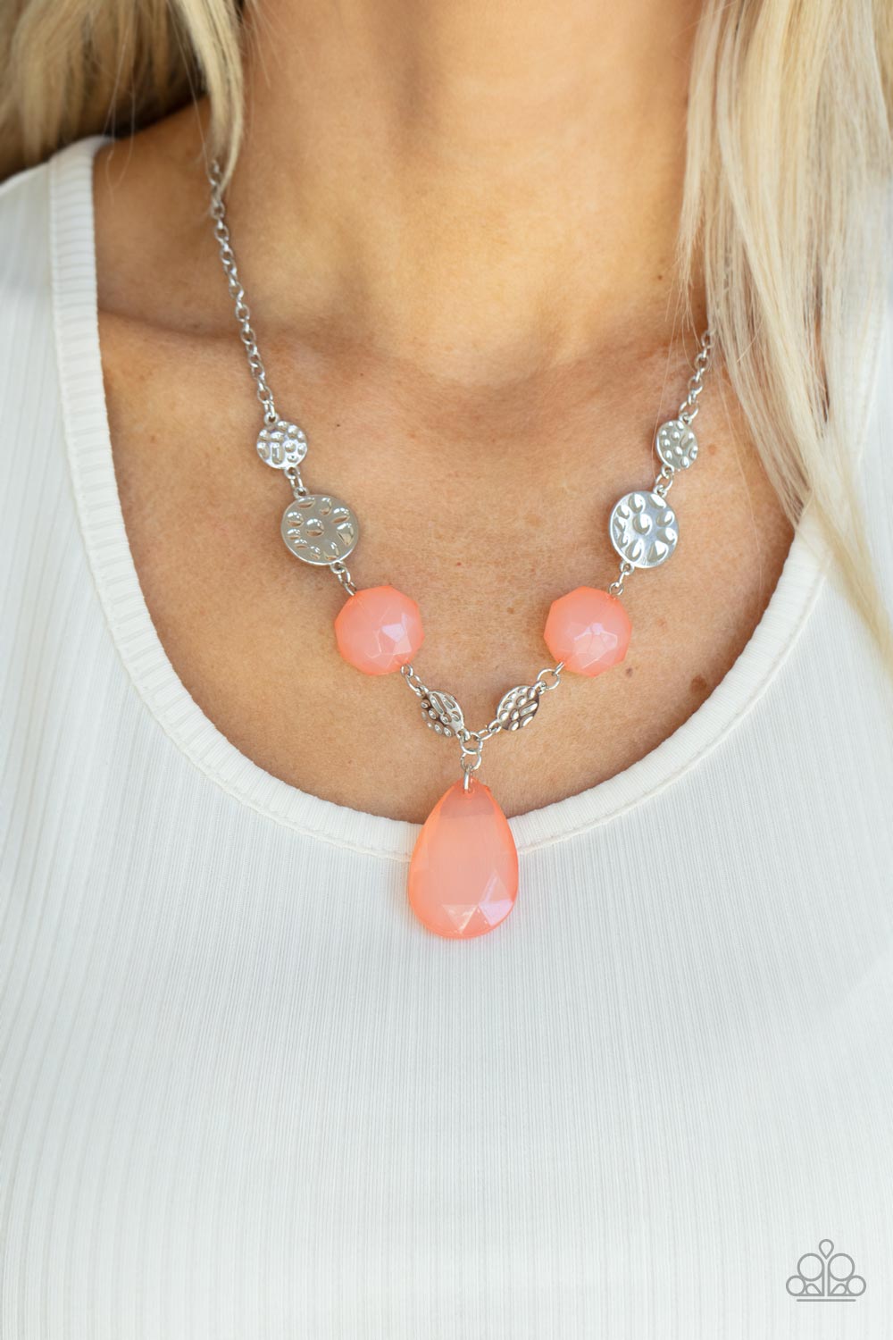 DEW What You Wanna DEW Orange Paparazzi Necklace Cashmere Pink Jewels