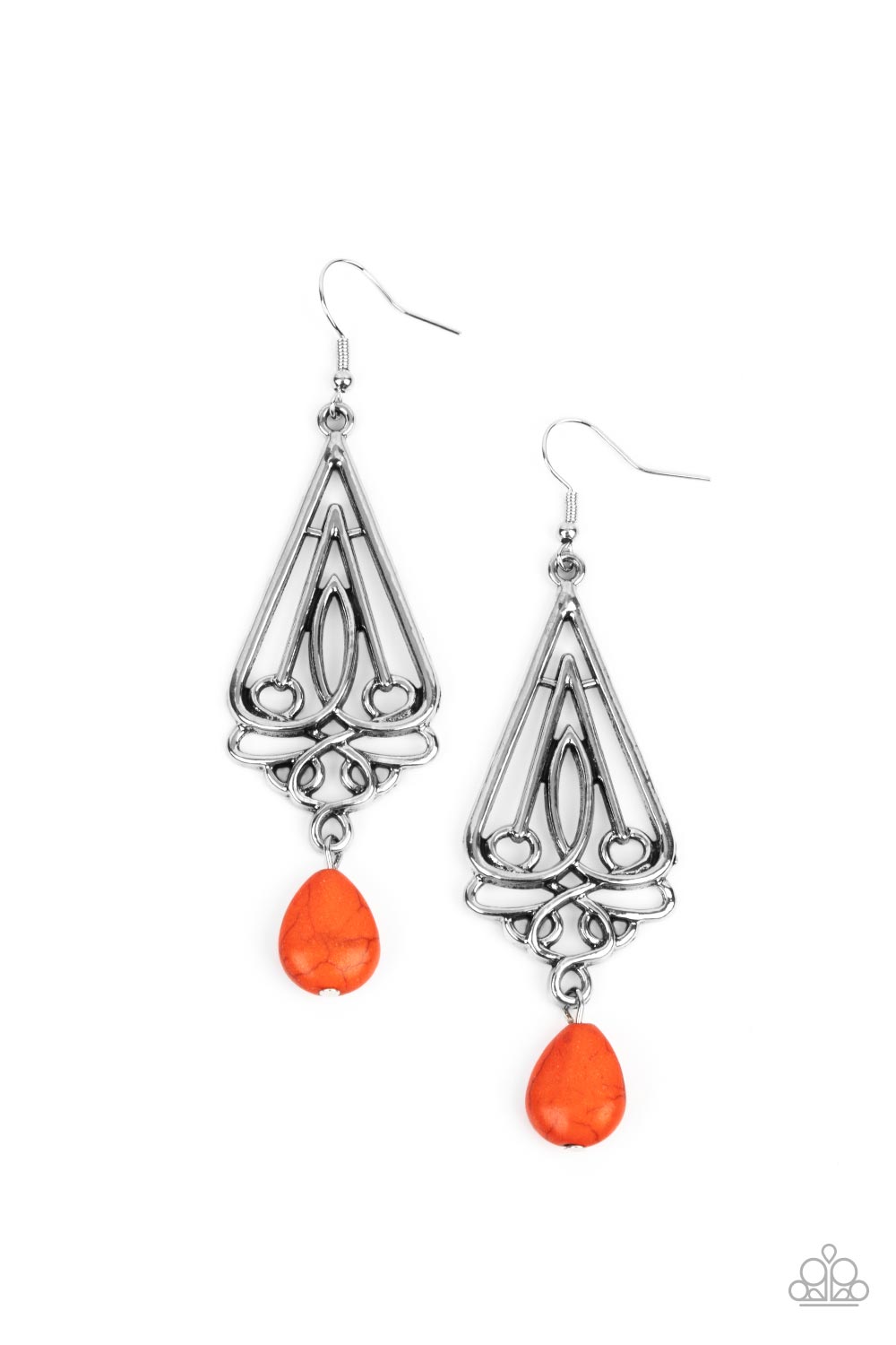 Transcendent Trendsetter Orange Paparazzi Earrings Cashmere Pink Jewels