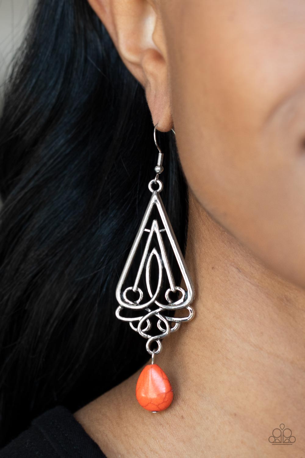 Transcendent Trendsetter Orange Paparazzi Earrings Cashmere Pink Jewels