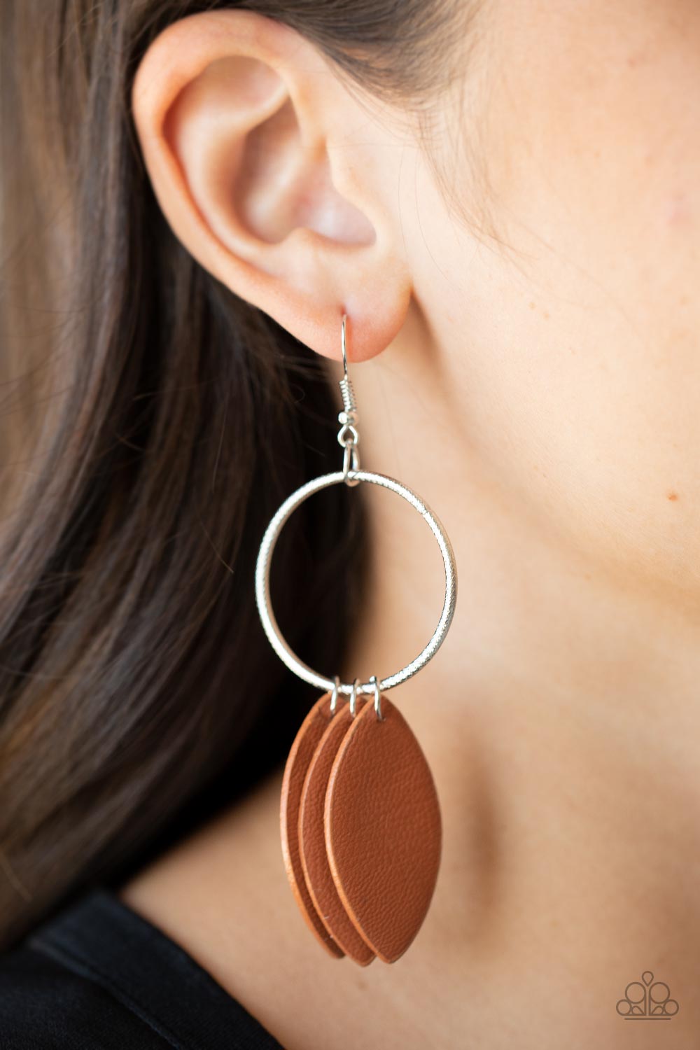 Leafy Laguna Brown Paparazzi Earrings Cashmere Pink Jewels