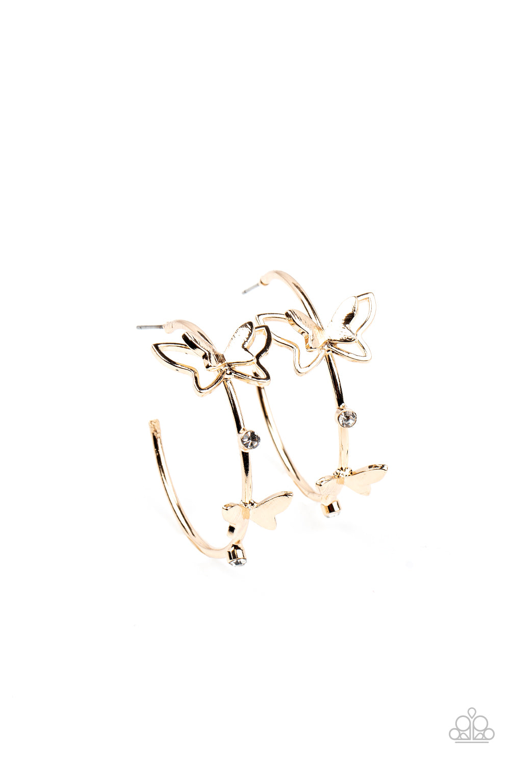 Full Out Flutter Gold Paparazzi Earrings Cashmere Pink Jewels