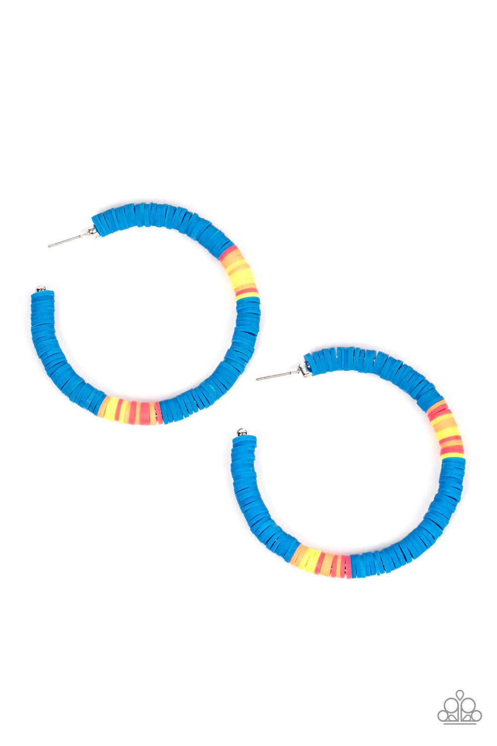 Colorfully Contagious Blue Paparazzi Earrings Cashmere Pink Jewels