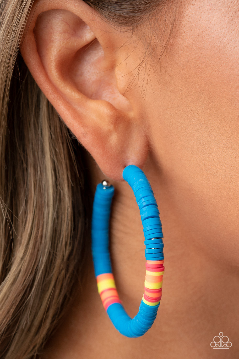 Colorfully Contagious Blue Paparazzi Earrings Cashmere Pink Jewels