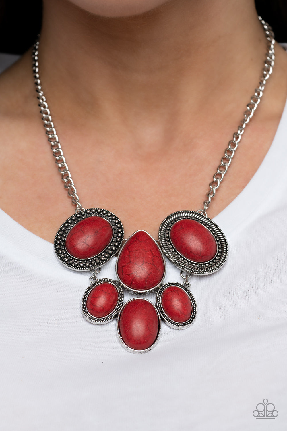 All-Natural Nostalgia Red Paparazzi Necklaces Cashmere Pink Jewels