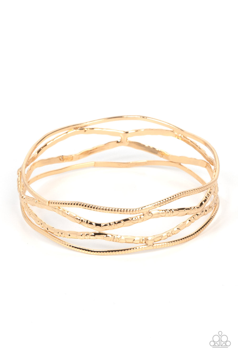 A Narrow ESCAPADE Gold Paparazzi Bracelet Cashmere Pink Jewels