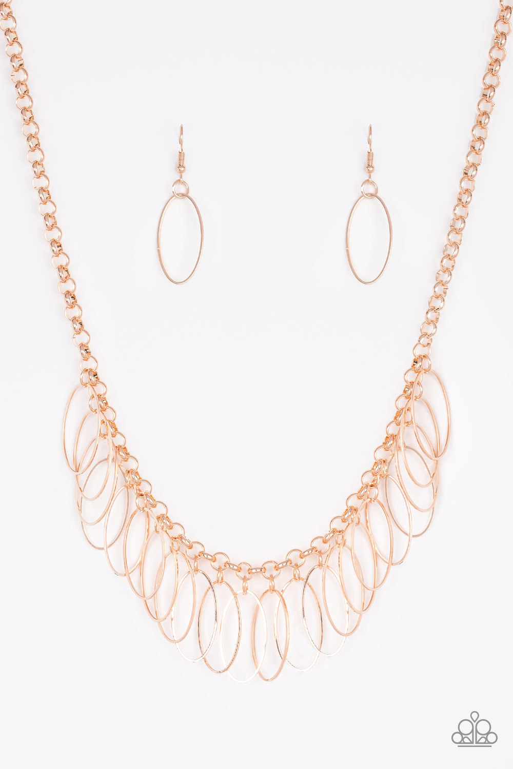 Fringe Finale Rose Gold Paparazzi Necklace Cashmere Pink Jewels - Cashmere Pink Jewels & Accessories, Cashmere Pink Jewels & Accessories - Paparazzi