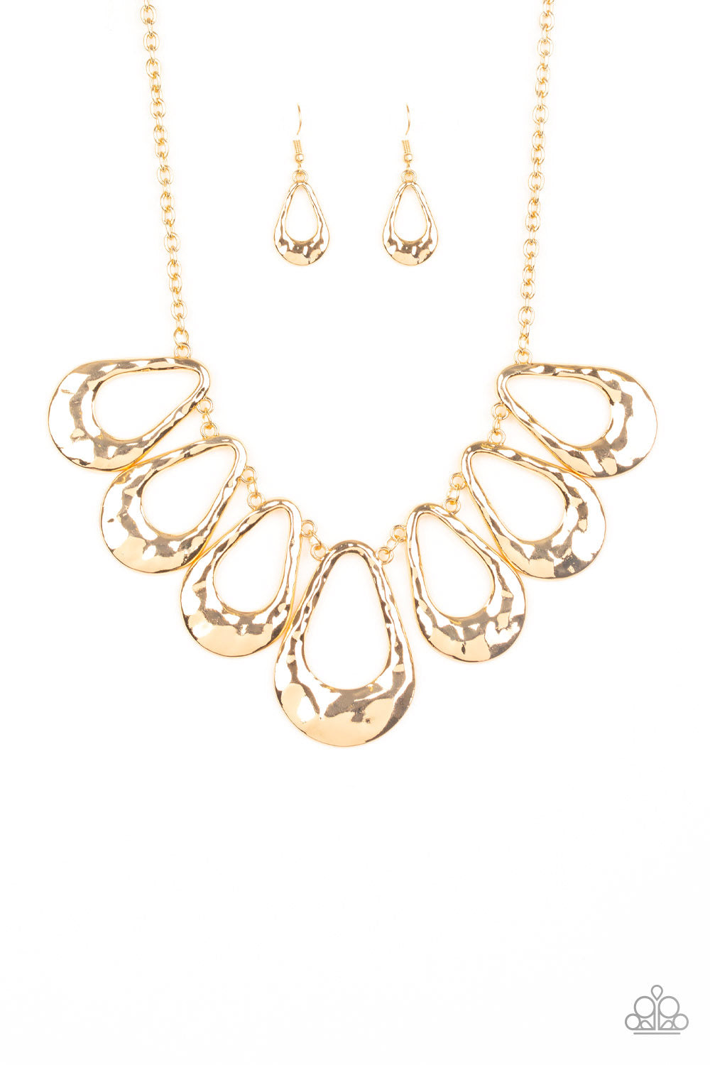 Teardrop Envy Gold Paparazzi Necklaces Cashmere Pink Jewels - Cashmere Pink Jewels & Accessories, Cashmere Pink Jewels & Accessories - Paparazzi