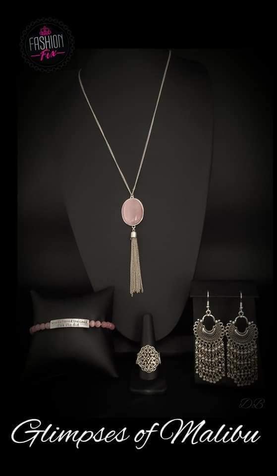 Glimpses of Malibu Paparazzi Oct 1019 Fashion Fix Cashmere Pink Jewels - Cashmere Pink Jewels & Accessories, Cashmere Pink Jewels & Accessories - Paparazzi
