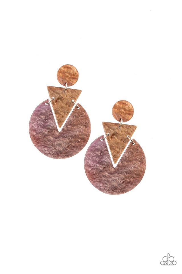Head Under WATERCOLORS Brown Paparazzi Earrings Cashmere Pink Jewels - Cashmere Pink Jewels & Accessories, Cashmere Pink Jewels & Accessories - Paparazzi