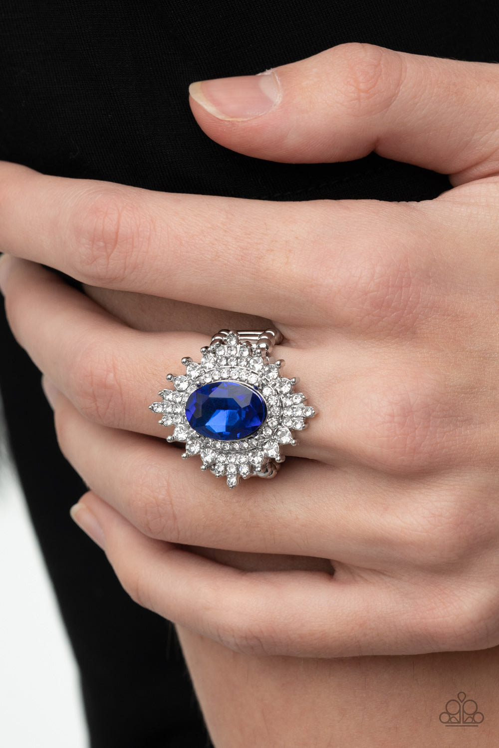 Blue paparazzi ring sale