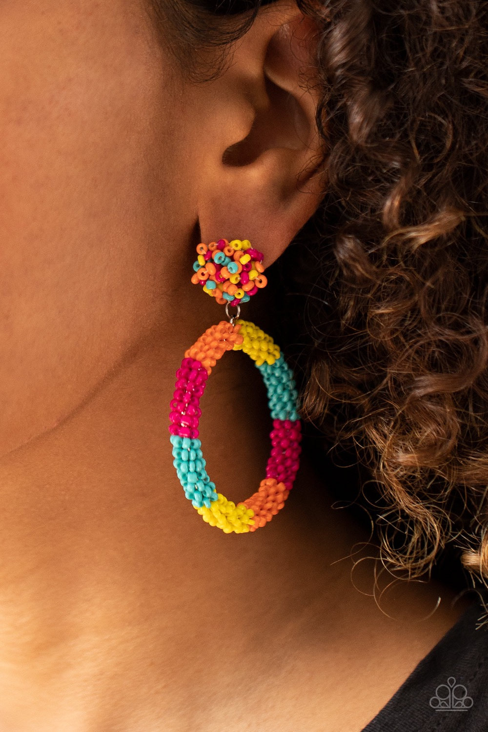 Be All You Can BEAD Multicolor Paparazzi Earring Cashmere Pink Jewels 