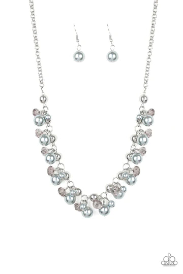 Duchess Royale Silver Paparazzi Necklace Cashmere Pink Jewels