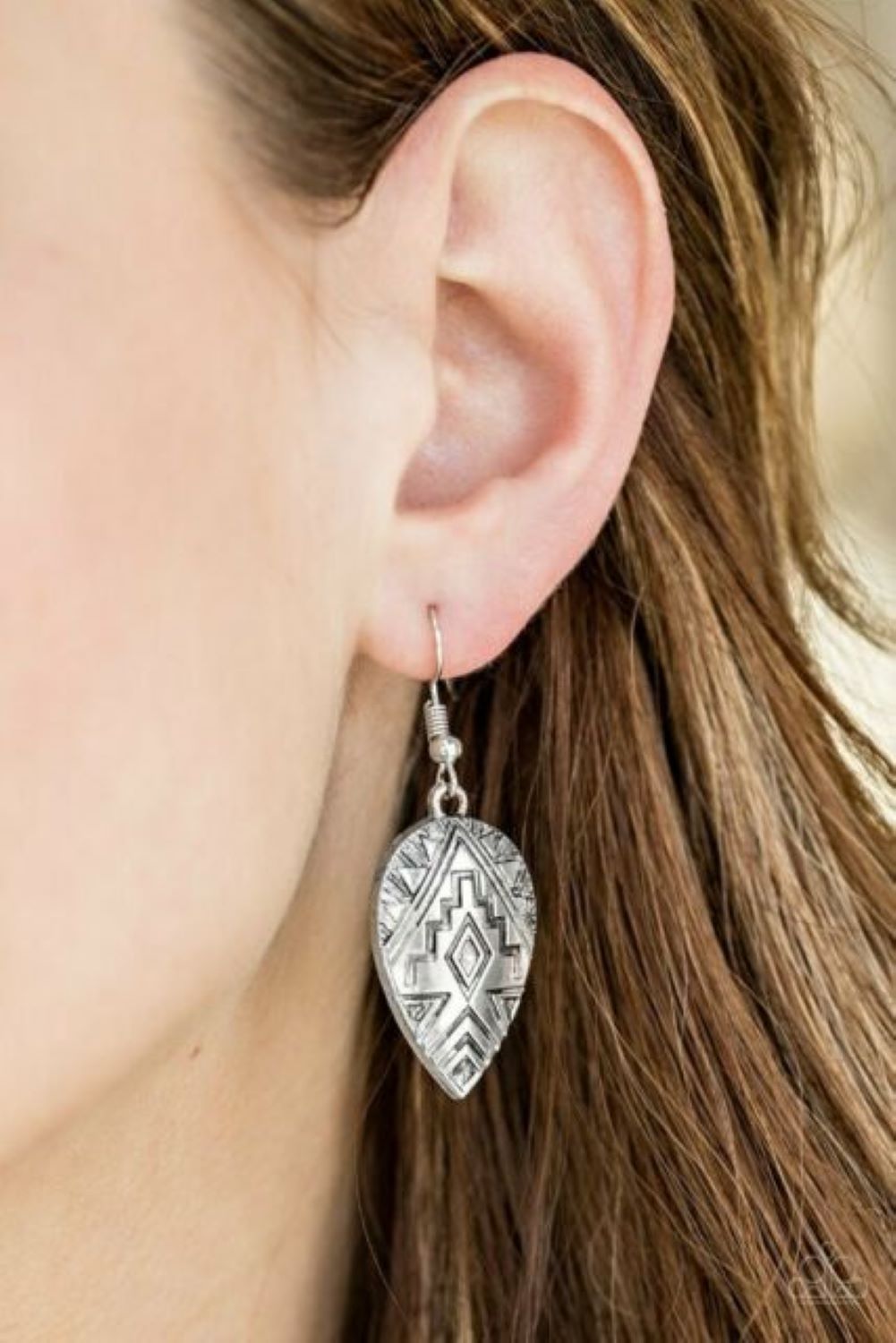 Adobe Adornment Silver Paparazzi Earring Cashmere Pink Jewels