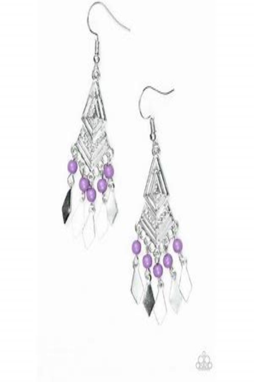 Island Import Purple Paparazzi Earring Cashmere Pink Jewels