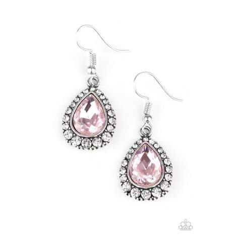 Ready, Set, GLOW! Pink Paparazzi Earring Cashmere Pink Jewels